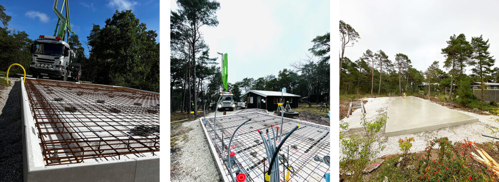 Betongjutning/Gjutning av husgrunder på Gotland, Visby